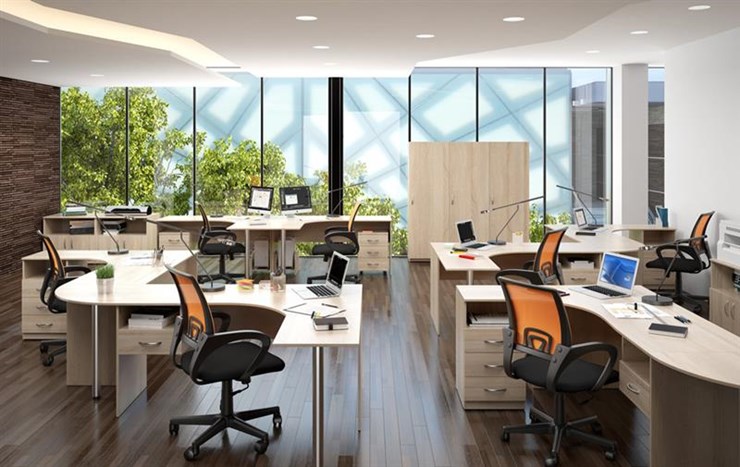 Офисный комплект мебели SIMPLE с эргономичными столами и тумбами в Туле - изображение 3